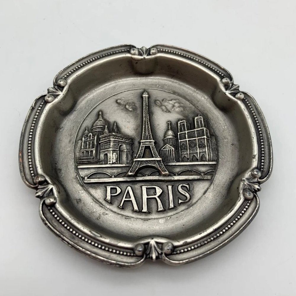 Vintage Paris Silver 4" Trinket/Jewlery Catch Dish From France